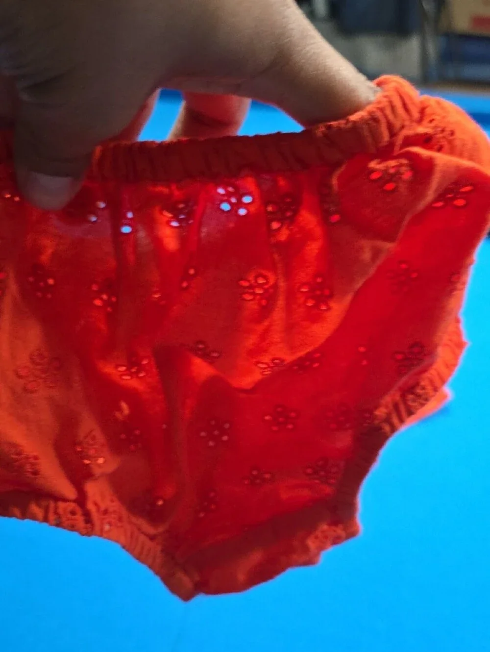 Toddler Orange Eyelet Dress & Bloomers Set